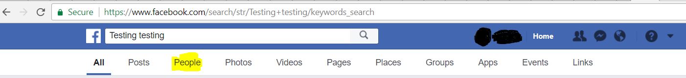 facebook search bar