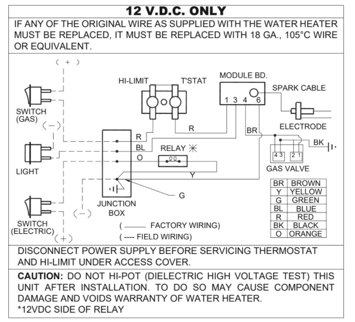 Suburban 232882 Rv Water Heater Gas, Rv Hot Water Tank Wiring Diagram