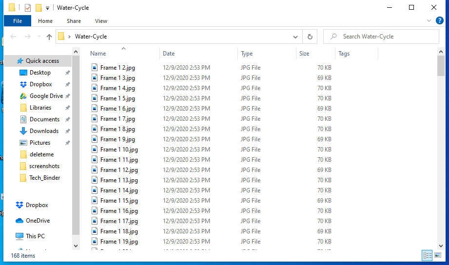 export a list of files with frame height from windows